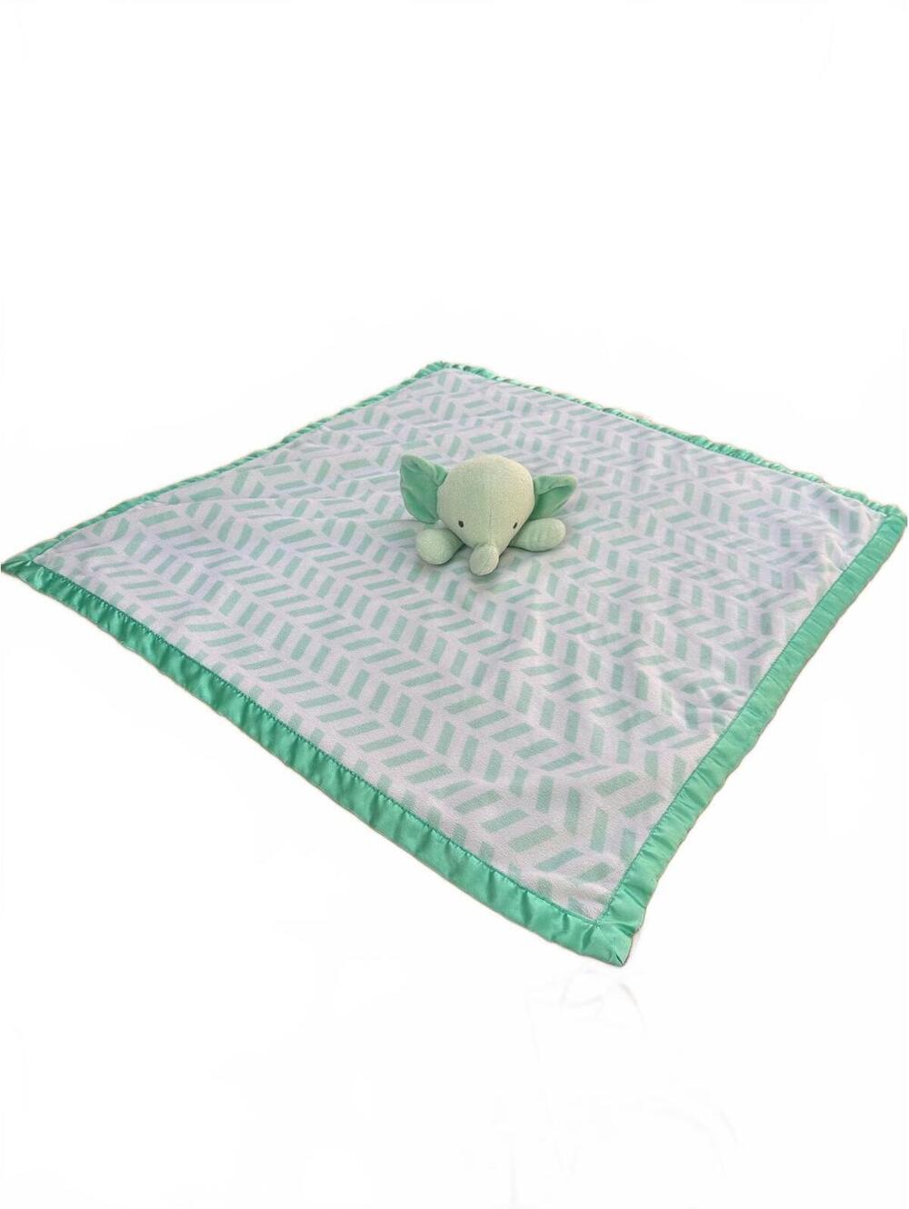 Cloud Island Elephant Large Lovey Security Blanket Mint Green Plush Unisex